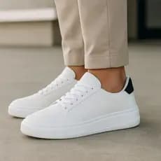Tênis Branco Casual Masculino Sneaker Sola Alta Plataforma Minimalista
