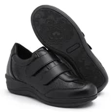 Sapatênis Feminino Casual Preto Ortopédico Para Esporão, Fascite E Dores Nos Pés