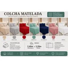 Colcha Cobre Leito Vitória Casal Padrão Box 2,40m x 2,20m Com Porta Travesseiros