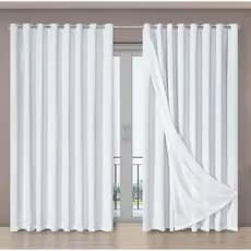 Cortina Voil Gaze De Linho Com Forro Blackout Para Quarto e Sala - 6,00x2,80m de Altura