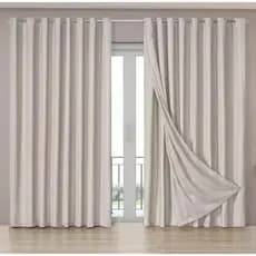 Cortina Voil Gaze De Linho Com Forro Blackout Para Quarto e Sala - 7,00x2,80m de Altura
