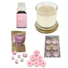 Kit Completo Cerejeira Essência + Vela 100g + 6 Mini Velas + Wax Melts - Lar Fresh