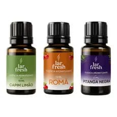 Kit 3 Óleo Essencial Capim, Pitanga, Romã 10ml Pura Lar Fresh