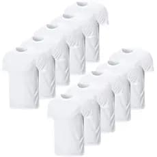 Kit 10 Camisetas Brancas Masculinas Para Sublimação 100% Poliéster 30.1 Premium