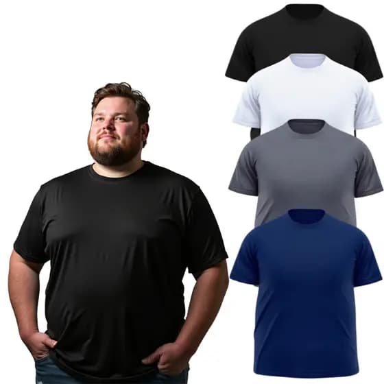 Kit 4 Camisetas Masculinas Dry fit Poliéster Premium Plus Size