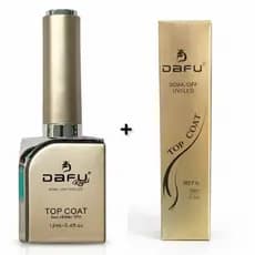 Novo Top Coat Dafu Hema Sem TPO + Refil Alto Brilho Embalagem Dourada Secagem em Cabine Led/Uv