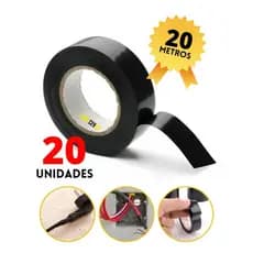 20 Fitas Isolantes 20 Metros Antichamas Alta Tensão 17mm