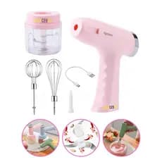 Mini Batedeira Portátil Sem Fio e Multi Processador Alimentos Ovos Mixer Triturador 3 IN 1