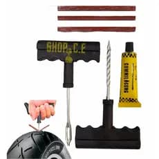 Reparo de pneu moto carro sem câmara pneu furado kit com 6 peças tipo macarrão COM 3 REFIL