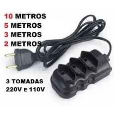 Extensão elétrica 2 e 5 Metros Extensão de Energia 3 Tomadas Compacta Atacado vários tamanhos