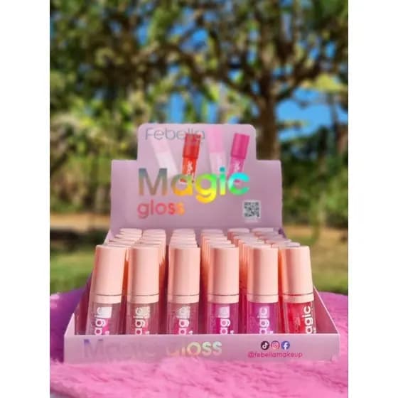 Lip Gloss Magic Gloss Febella - Gloss labial - Lip Gloss Reage com pH