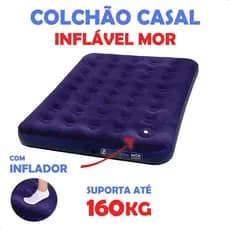 Colchão CASAL OU SOLTEIRO Inflável Multiuso C/Inflador Embutido (Fole) Casa Praia Camping - ESCOLHA O SEU - ENVIO IMEDIA