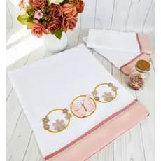 Kit Fralda De Ombro E Boca Para Bebê/Meninas/Vários temas/ Borboletas Rose/floral