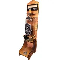 Pingometro Parede Cachaça Dosador Madeira Casa Cozinha + Copo short