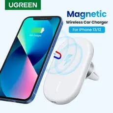 Carregador Veicular Sem Fio UGREEN Magnético 15W Magsafe Imã iPhone 12/13 Max e 14, 15/16 Pro Max