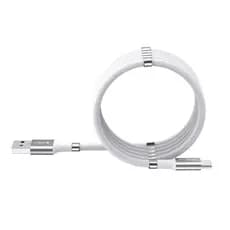 Cabo USB Tipo-C Rock Enrolamento Magnético imã 2A 1.8M P/ Controle PS5, XBOX X, Galaxy S8, S9,S10, S20, S21 Plus, Outros