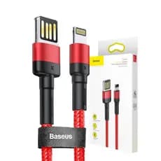 Cabo Baseus USB iPhone Lightning USB Frente e Verso Cafule Edition 1.5A 2M Reforçado P/ iPhone 7, 8 Plus, XR, XS, 11, 12