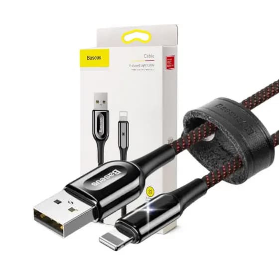 Cabo USB iPhone Lightning Baseus Carga Turbo Rápido 2.4A 100cm Reforçado iPhone 7 8 Plus X XR 11 12