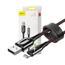 Cabo USB iPhone Lightning Baseus Carga Turbo Rápido 2.4A 100cm Reforçado iPhone 7 8 Plus X XR 11 12