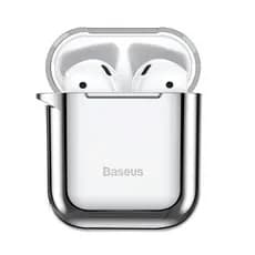 Capa Case BASEUS Protetora Silicone espelhado para AirPods 1 e 2 da Apple Com Gancho Premium