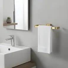 Porta Toalha De Rosto Para Banheiro Luxo Gold Alumínio Lavabo Dourado