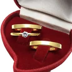 Par Alianças Casamento Noivado Discreta Fina Quadrada 3mm Anatômica Aço Inox Com Anel