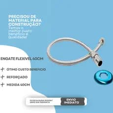 Ligação Flexível Inox De 40 Cm Engate Malha De Aço Rabicho