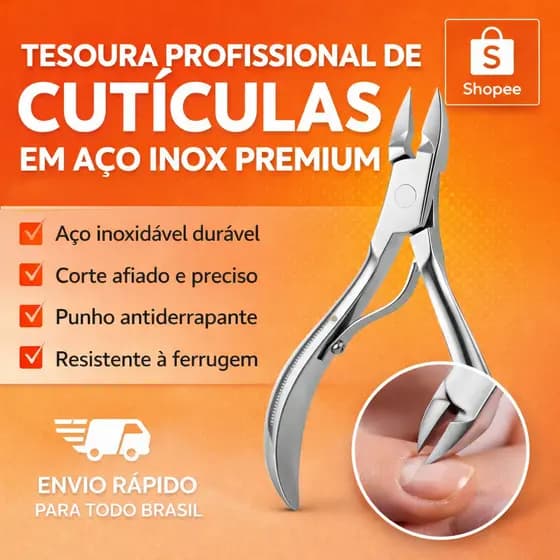 Alicate Cutícula Profissional Aço Inox Manicure Pedicure Afiado unha Corte Preciso Amolado