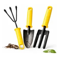 Kit Jardinagem Pás Em Aço Para Horta Jardim 3 Peças