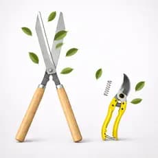 Kit Tesoura Cerca Viva + Tesoura Poda Ramos Profissional  Gramas galhos folhas plantas jardinagem
