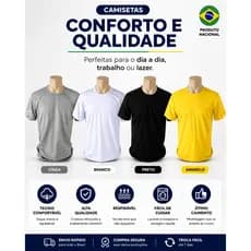KIT 2 CAMISETAS BASICAS LISAS 100%POLIESTER PREMIUM SUBLIMAÇÃO BRANCA PRETO CINZA AMARELO