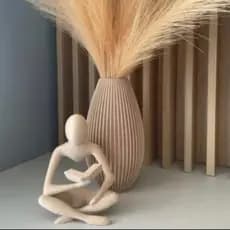 kit um vaso e uma escultura minimalista, kits que enfeita o ambiente, kit elegante de vaso e escultura