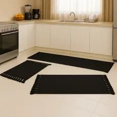 Kit De Passadeira 3 Peças Tapetes de Cozinha Tear Algodão Decoração Artesanal