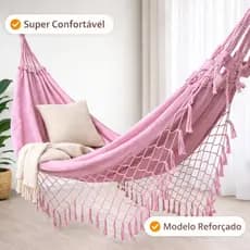 Rede de Descanso Dormir Casal Luxo Confortável Algodão Reforçada Decorativa
