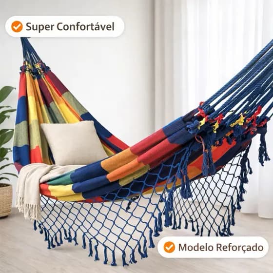 Rede de Descanso Casal Reforçada | Macia Algodão Resistente Luxo Decorativa