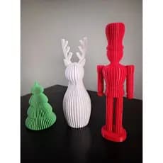 Kit Decorativo Natal – Soldado Quebra-Nozes, Rena e Árvore