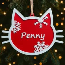 Enfeite de Natal Personalizado – Gato com Nome