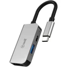 Hub USB-C Mini 3 em 1 - HDMI, USB, USB-C - iWill