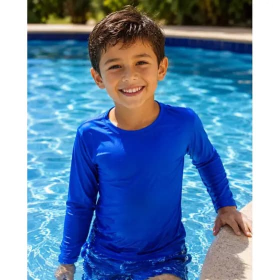 Blusa infantil  UV manga longa Camisa térmica proteção solar menino e menina UV 50 Praia Piscina Verão
