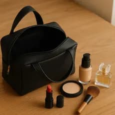 Bolsa Necessaire de Viagem Feminina Espaçosa com Zíper Impermeável para Maquiagem e Cosméticos