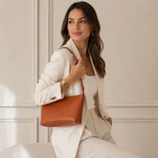Bolsa Feminina Baguete Tira Colo Ombro Pequena Couro Croco Moderna Com Zíper