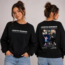 Moletom Justin Bieber Estampado Tour Purpose Justice Casaco Blusa de Frio Premium Flanelado