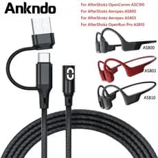Cabo De Carregamento 2 Em 1 Shokz/Carregador Para Aftershokz Aeropex AS800/OpenRun Pro/Mini/OpenComm USB C E A De Fones De Ouvido