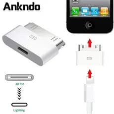 Ankndo USB C/Iluminação Para 30Pin Adaptador 8Pin Macho 30 Pin Fêmea Conversor Sincronizador De Carregamento IP 4 4S Pad 2 3 Cabo Carregador