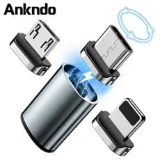 Conector De Cabo Magnético Ankndo USB Tipo C Adaptador De Carga Micro Carregador De Transmissor Para Telefone Celular Corrente