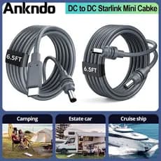 Ankndo Starlink Mini Cabo 2M 5M Extensão De Alimentação De Substituição Para DC Macho À Prova D'água Ao Ar Livre