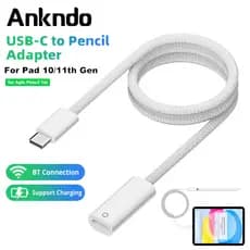 Adaptador De Carregador De Lápis Ankndo USB Tipo C Para Conversor Aple Pencil 1a Geração Pad 10/11a