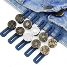5Pcs Extensor De Botão De Metal Para Calças Cintura De Jeans Expansor Sem Costura Extensores Ajustáveis Fixador Pregos