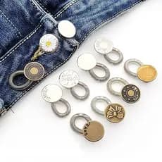5Pcs Jeans Extensão Da Cintura Botão Ajustável Mola Metálica Botões Elásticos Calças Esticar Acessórios Extensores Gerais