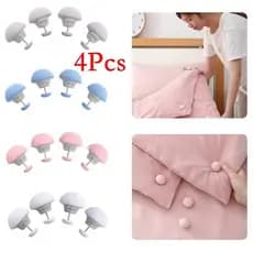 4 Pcs Cogumelo Macaron Folhas De Cama Em Forma De Clipes De Fivela Fixador Cobertor De Cobertura De Uma Chave Desbloqueio Antiderrapante